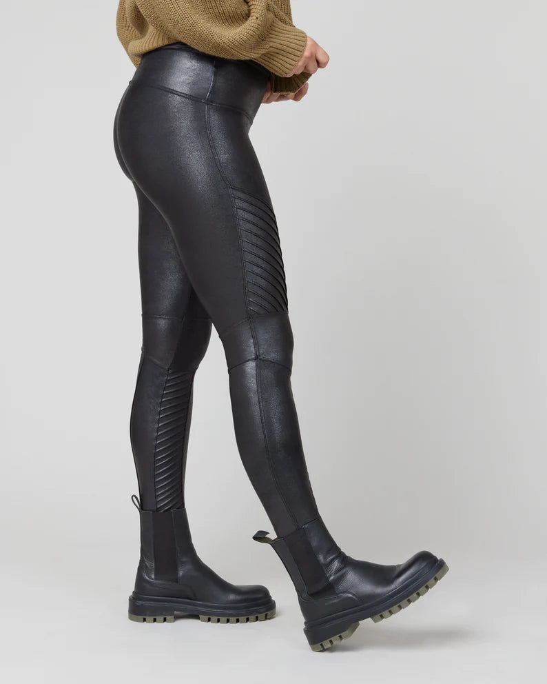 Spanx Faux Leather Quilted Leggings - Leggings from  UK